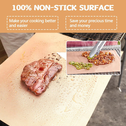 Set of 6 Copper Grill Mats for Outdoor Grill