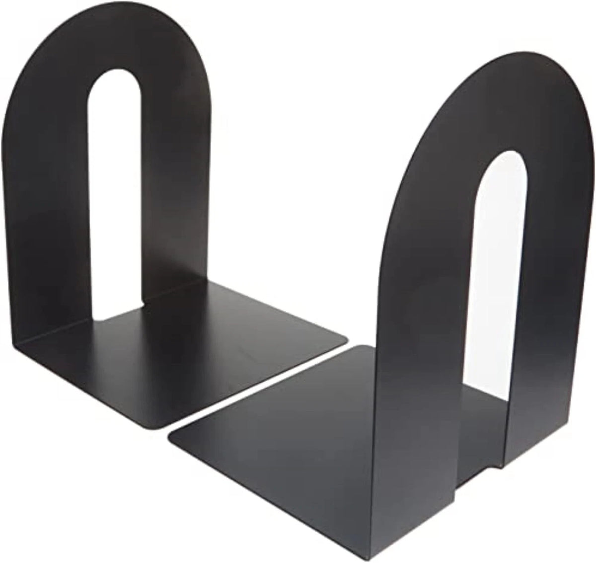 Pair of Heavy Duty 10" Bookends for Office Use - Non-Skid Base, Black