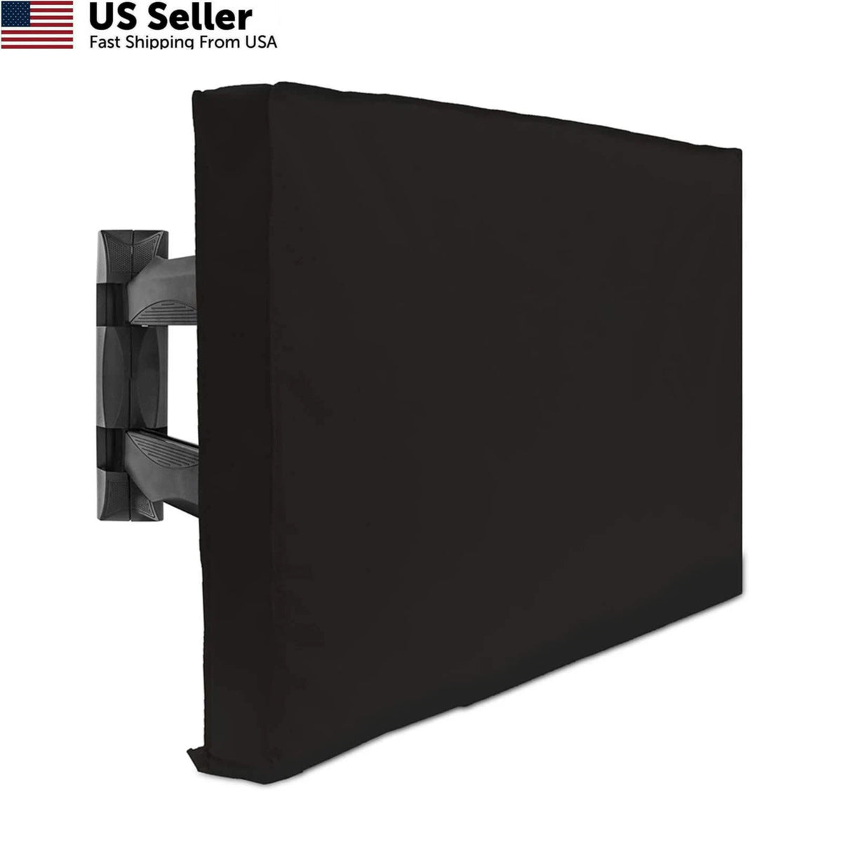 Outdoor TV Cover 55" - 58" with Bottom - 600D Black (No Part Numbers)