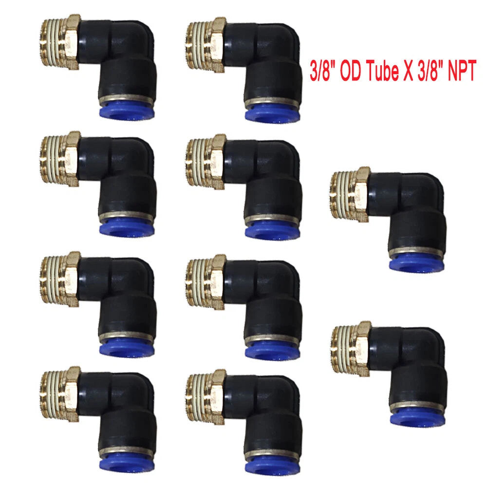 20x 3/8" OD Tube to 3/8" NPT Pneumatic Male Elbow Air Fitting