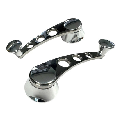 Window Crank Set Polished Stainless Steel 1/2 x 7/16 Spline for Pair