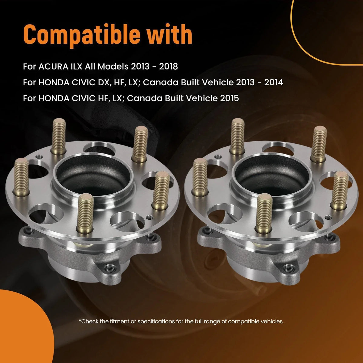 FWD 5-Bolt Rear Wheel Hub Assembly for Honda Civic LX HF (2013–2015) H512503