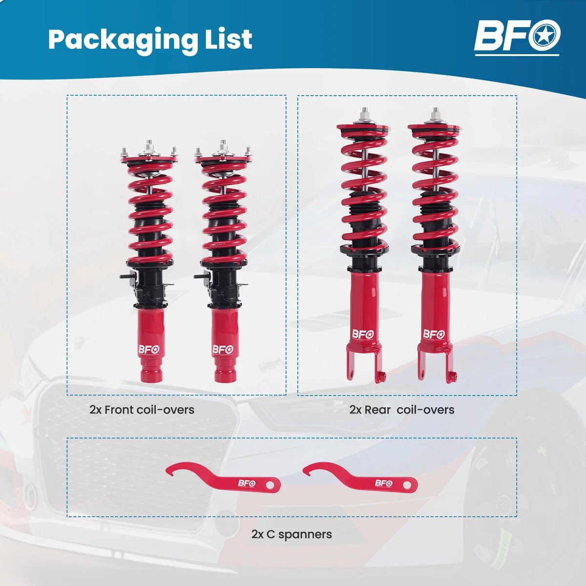 BFO Coilovers Lowering Kit for Infiniti M35X M45X (2006–2010) G35X G37X (2008–2013)