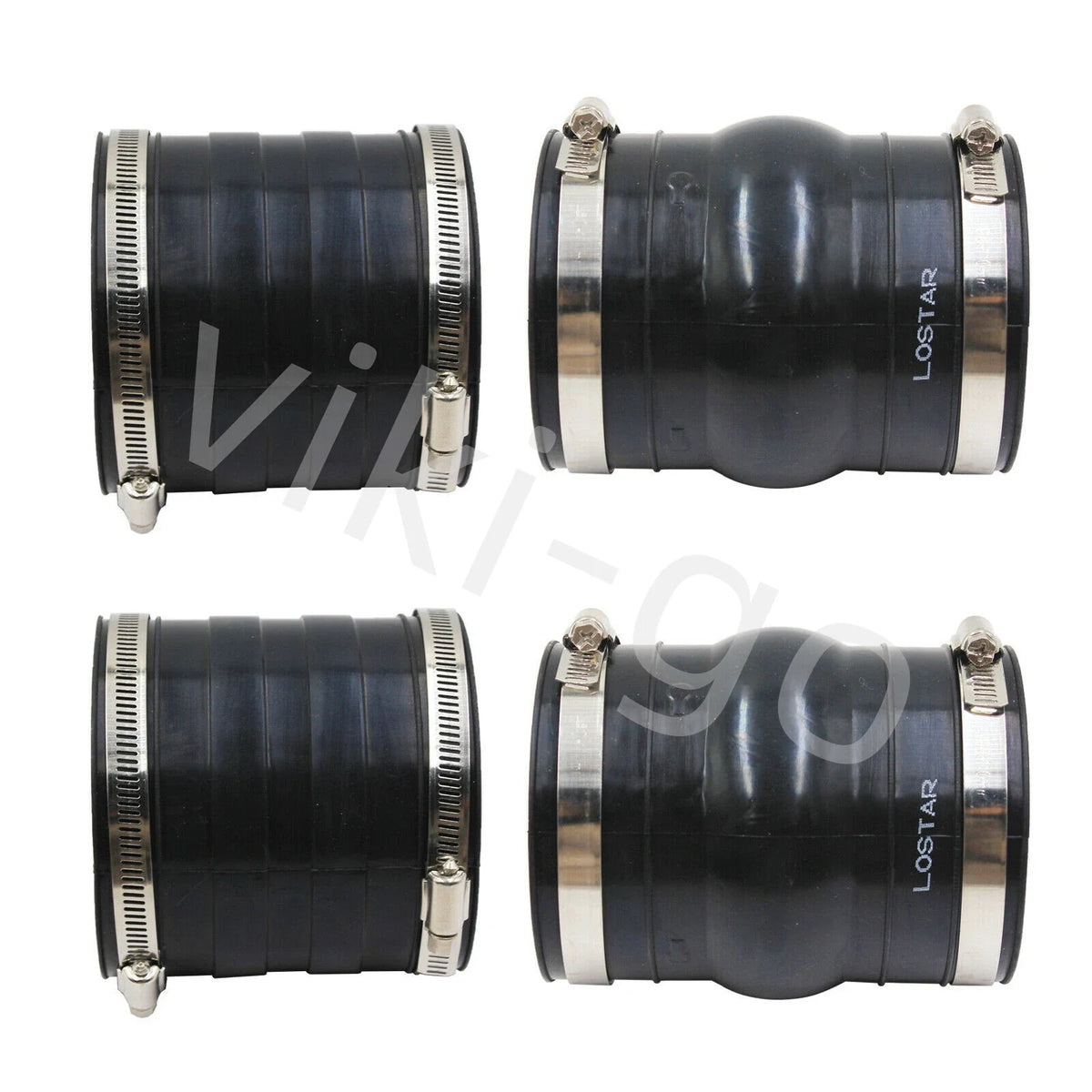 Set of 2 Upper & 2 Lower Exhaust Hose Bellows for Volvo Penta (3852696, 3863450)