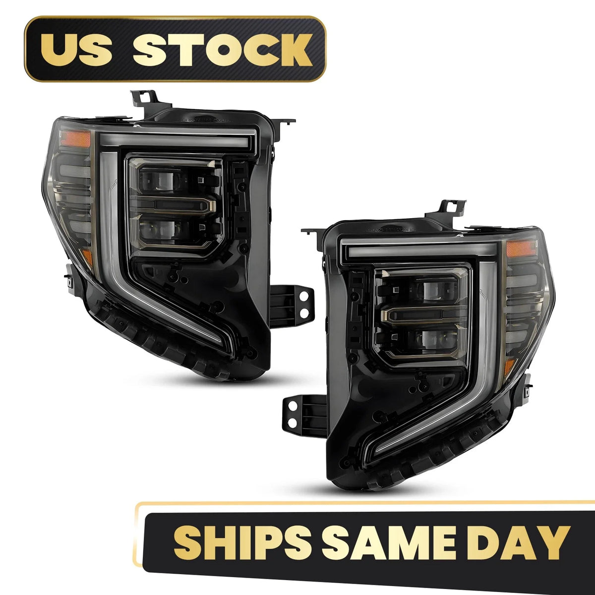 Full LED Headlights Left & Right Pair for GMC Sierra 1500 AT4 AT4X (2022–2026)