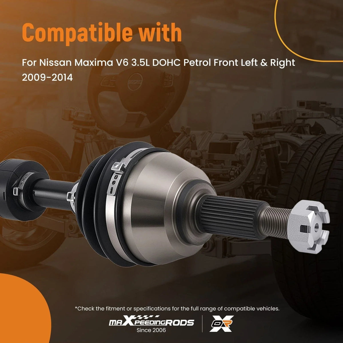 Front Passenger Right CV Axle Shaft Assembly for Nissan Maxima (2009–2014)