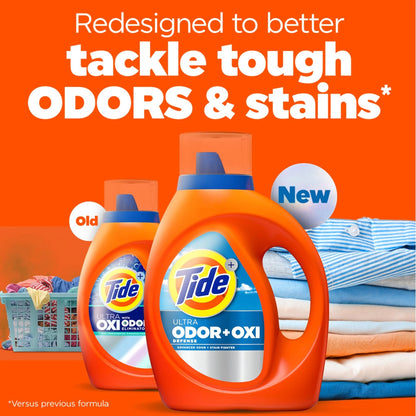 Tide Ultra Odor Defense Plus Oxi Liquid Laundry Detergent 132 Fl Oz