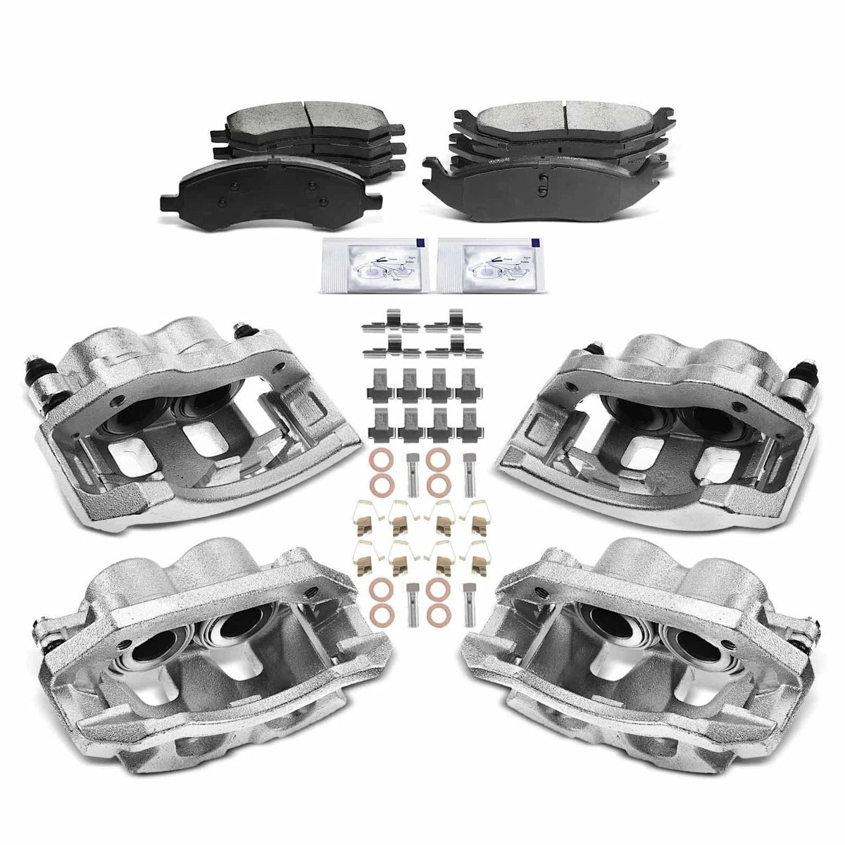 Set of 4 Brake Kits with Calipers for Ram 1500 Dodge Aspen (18103216, 165055)