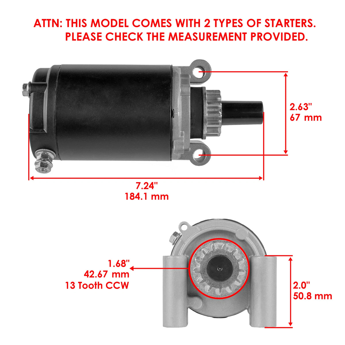 Starter for Toro 265-6 265-H 15HP (1996–2002)