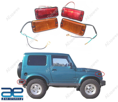 Front & Rear Side Marker Light Set for Suzuki Samurai SJ413 SJ410