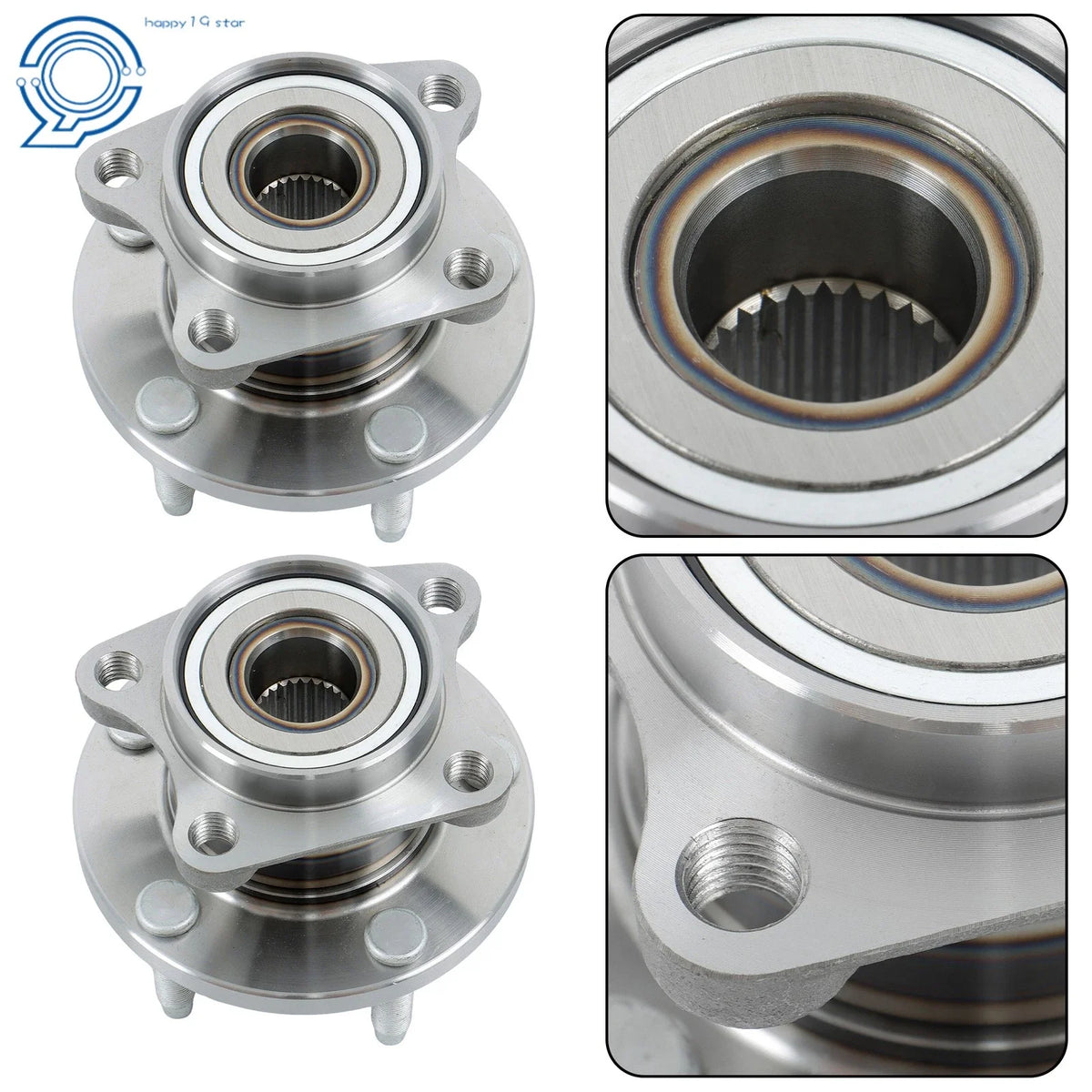 Set of 2 Rear Wheel Hub Bearings for Ford Edge AWD (2007–2010)