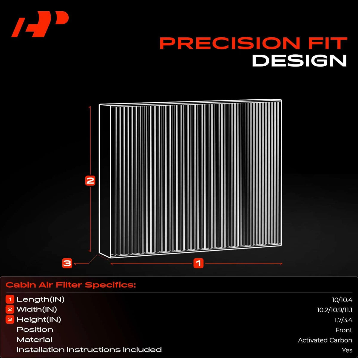 Activated Carbon Cabin Air Filter for Land Rover Discovery Sport (2015–2023)