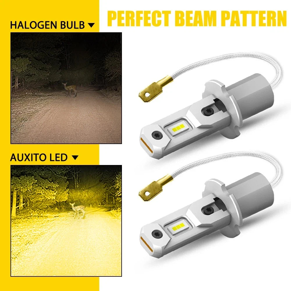 AUXITO LED Fog Light Bulbs H3 Yellow Kit for Lexus GX470 (2003–2009)