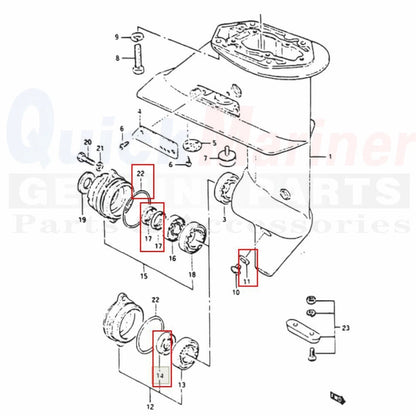 Lower Unit Seal Kit with O-ring Gasket for Suzuki DT5LD DT6 DT8LD (09282-14002 09289-14002)