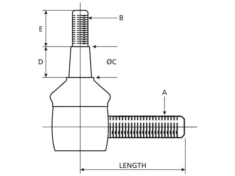 Front Track Rod End for Massey Ferguson 35, FE35, 135 (1956–1975)