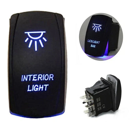 Rocker Switch LED Light Waterproof 20A-10A for Marine Boat (12V-24V)