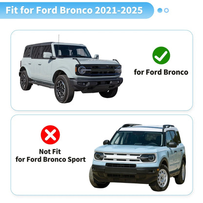 1 Pair Tail Light Protector Trim Cover for Ford Bronco (2021–2025) ABS Black