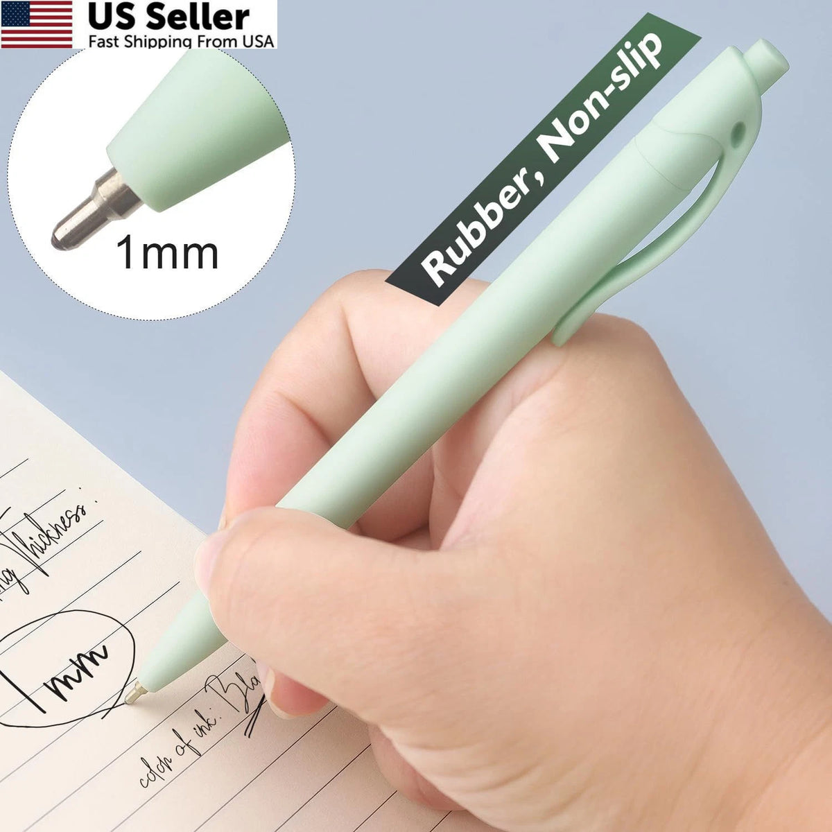 8-Pack Retractable Ballpoint Pens for Pastel Color Writing