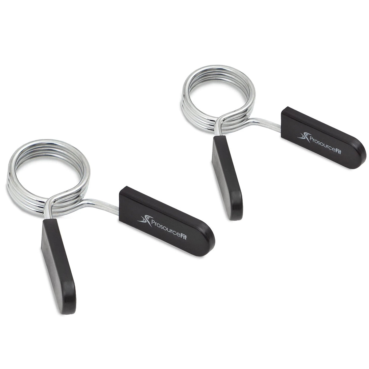 Spring Clip Collar for Olympic Barbell 2-Inch (Pair) - Black/Silver