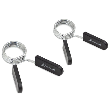 Spring Clip Collar for Olympic Barbell 2-Inch (Pair) - Black/Silver