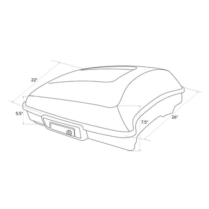 Razor Trunk for Harley Electra Road Glide (2014–Up) - Apple Green/White Gray