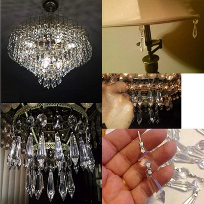20PCS 55mm Clear Chandelier Icicle Crystal Prisms for Lamp Decoration