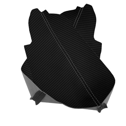 Door Panel Armrest Cover for Acura TSX (2009–2014) - PVC Carbon, Gray Stitch
