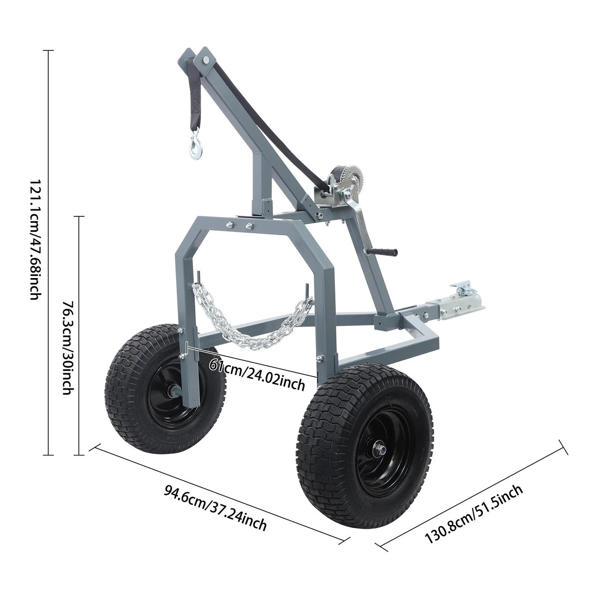 1600lbs Heavy-Duty Log Skidding Arch for ATV (Farm/Wood Transport)