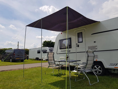 2X Awning Canopy for Caravan Campervan (Square 2.4m x 2.4m) BLACK