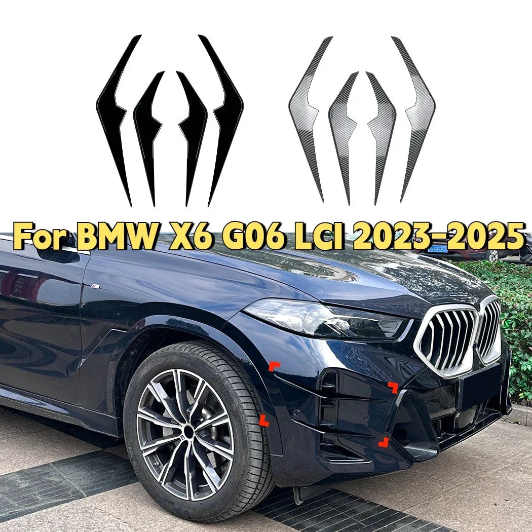 4 x Front Bumper Side Fin Canards Splitter for BMW X6 (2023–2025)