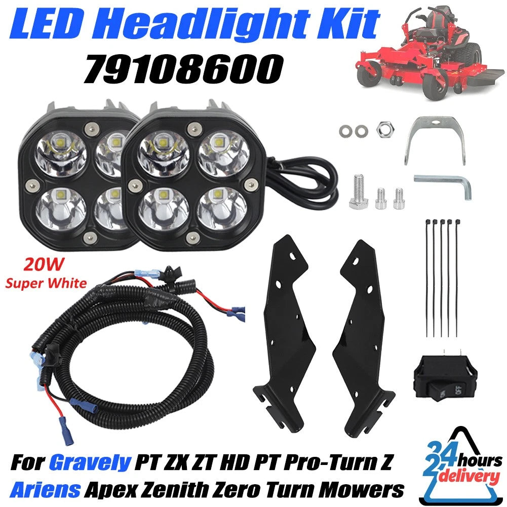 LED Headlight Kit for Gravely PT ZX ZT HD PT Z (2015–2023)
