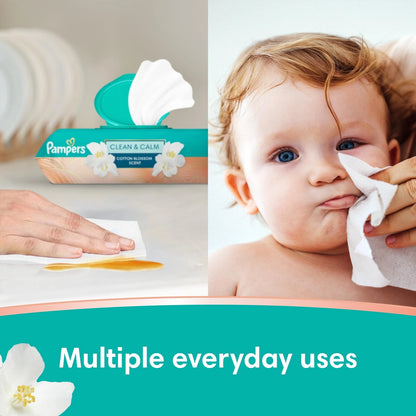 Pack of 6 Pampers Wipes Clean & Calm Cotton Blossom Scent 336 Count
