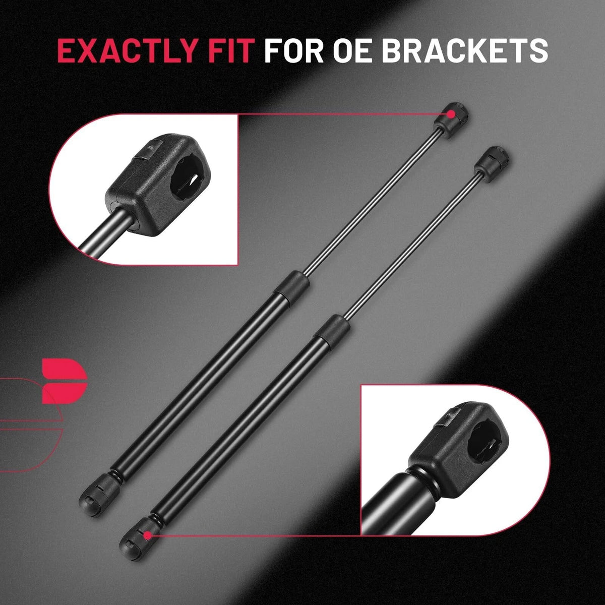 Set of 2 Gas Struts for Canopy Truck Cap (16in, 60lbs)