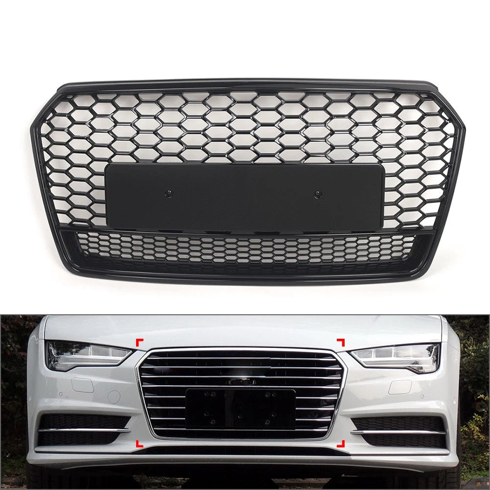 Front Bumper Radiator Grille Mesh Grill for Audi A7 S7 (2016–2018)