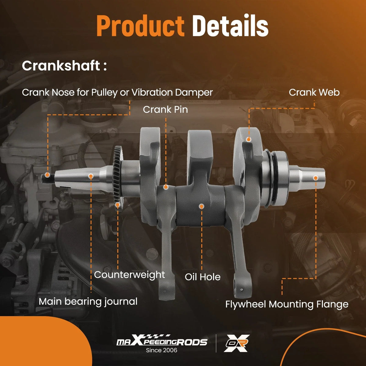 Crankshaft for Polaris 800 RZR S4 Ranger 4X4 6X6 Sportsman