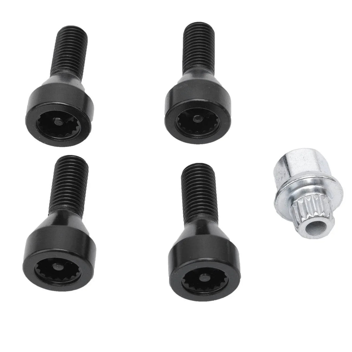 Wheel Lock Set of 4 Black Lug Bolts for BMW E32 E34 3 5 7 Series & Mini