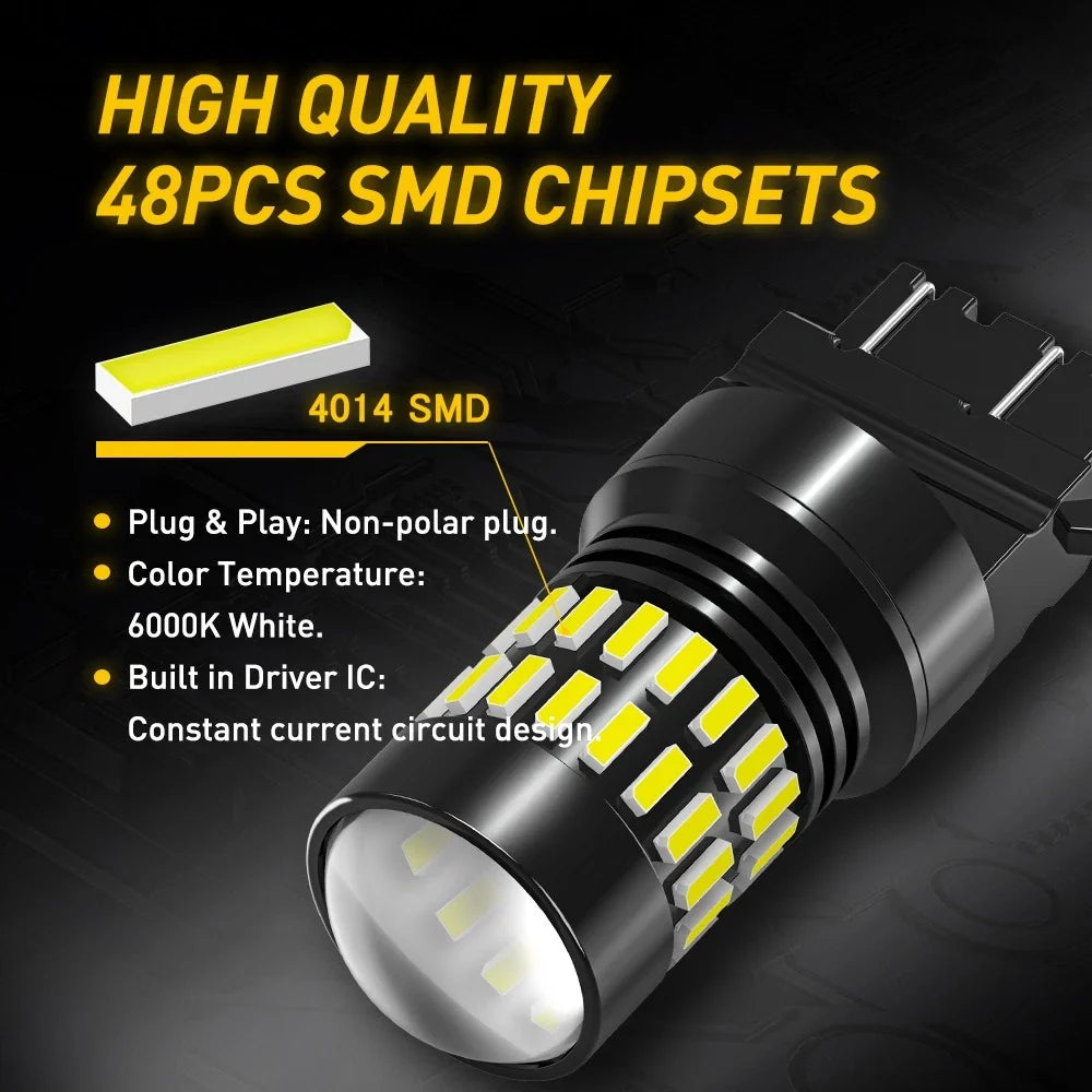 Set of 2 AUXITO 3157 3156 LED Reverse Brake Turn Signal Light Bulbs 6500K