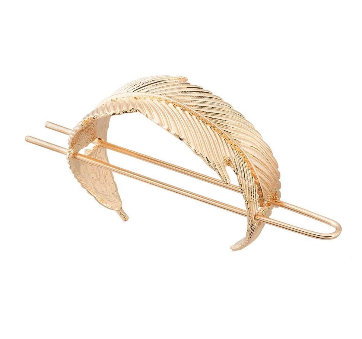 Creative Alloy Leaf Hair Cuff Stick Hairpin Accessories Gold