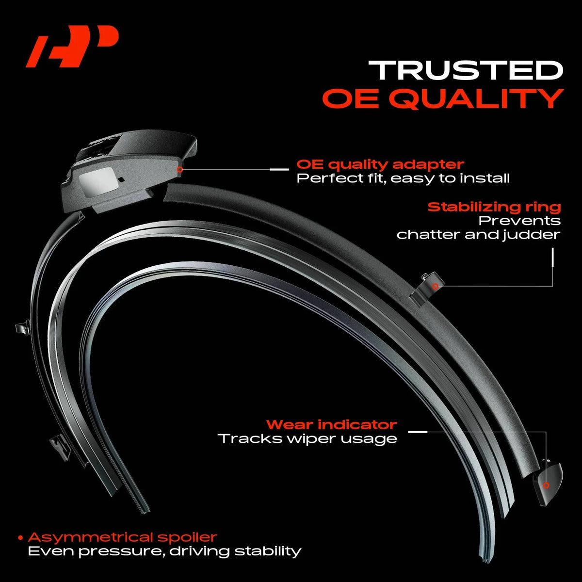 2X Front 16" Windshield Wiper Blades for Jeep Wrangler JL (2018–2023)