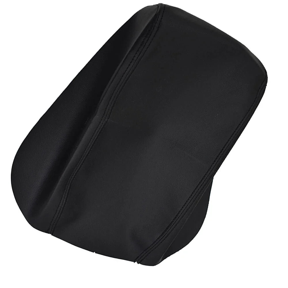 Black Leather Center Console Lid Armrest Cover for Ford Explorer (2011–2018)