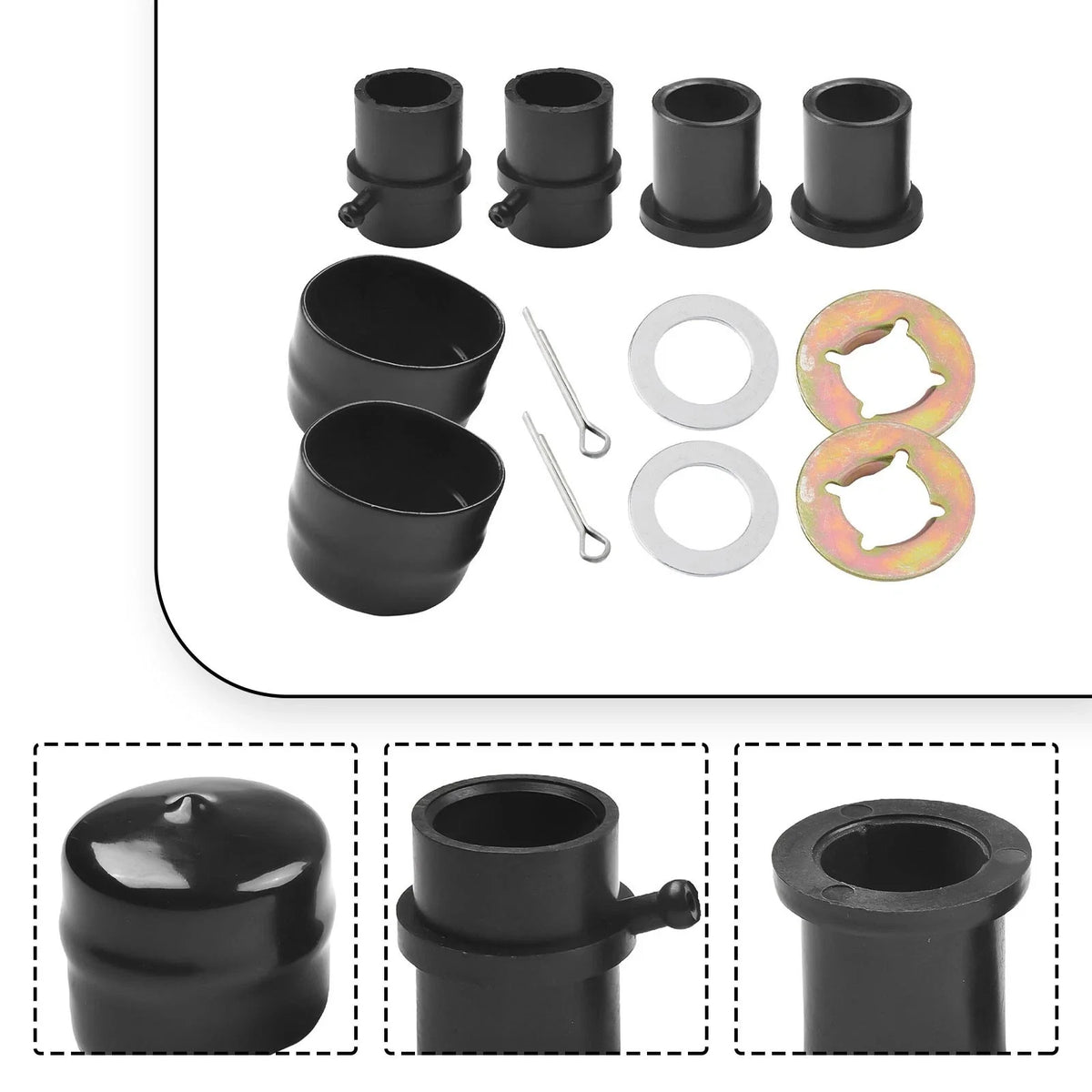 Front Wheel Bearing Rebuild Kit for Lawn Equipment (Metal, Rubber)
