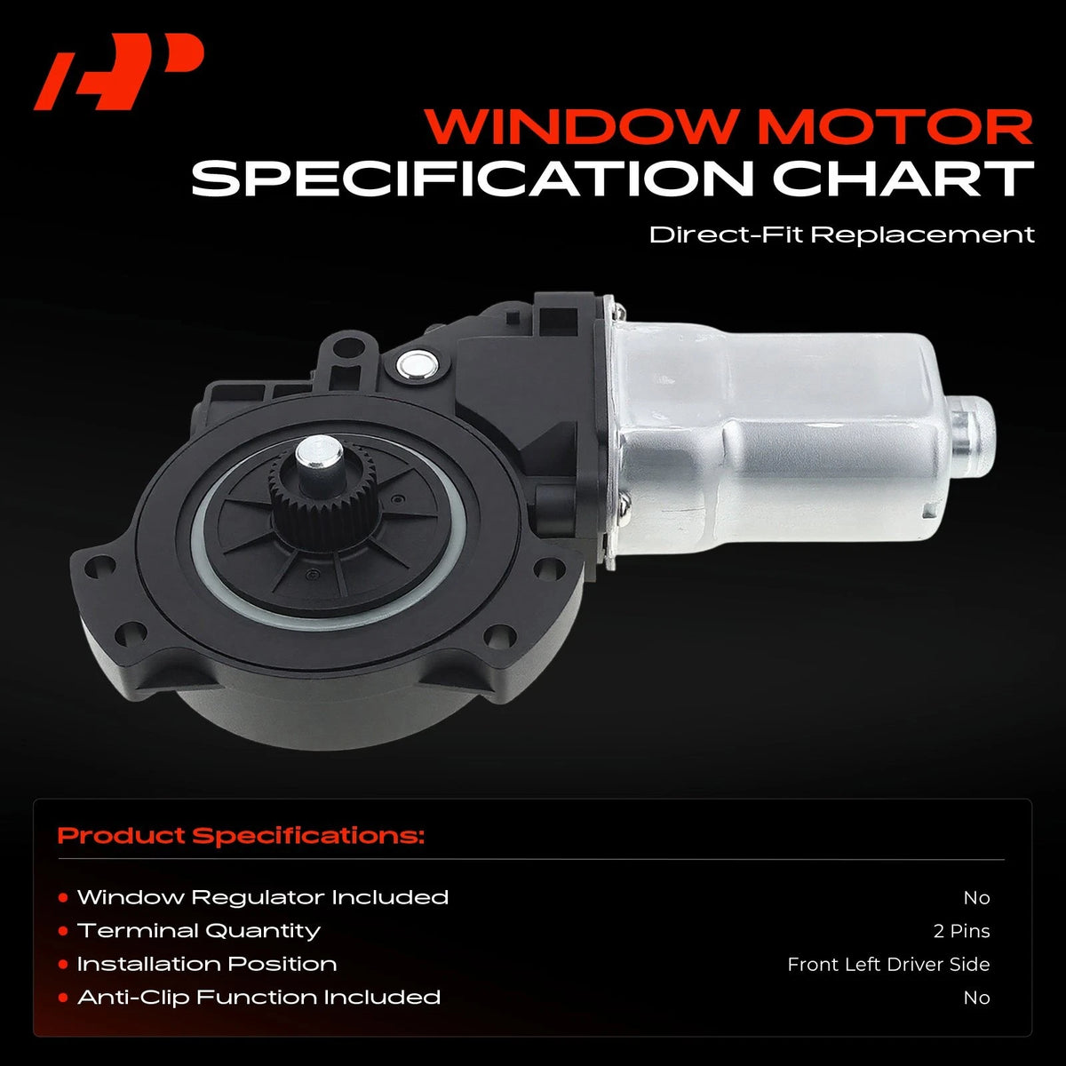 Front Left Window Motor for Hyundai Santa Fe (2007–2012) 824502B000, 742-732