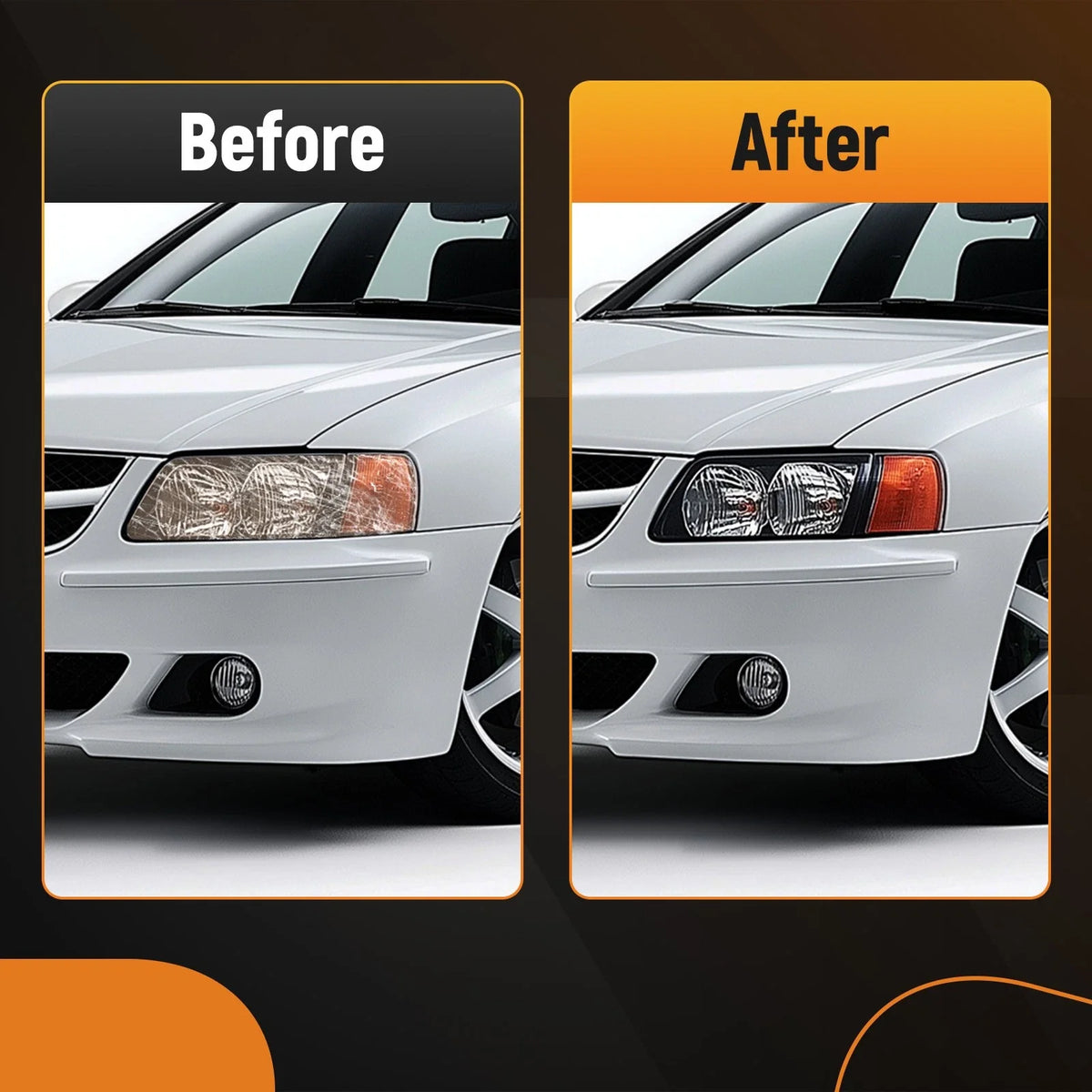 Pair Headlight Clear Lens Cover for Audi A4 (2009–2012) 8K0941029C
