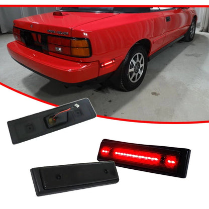 2X Smoked Red LED Rear Bumper Side Marker Lights for Toyota Celica (1986–1989)