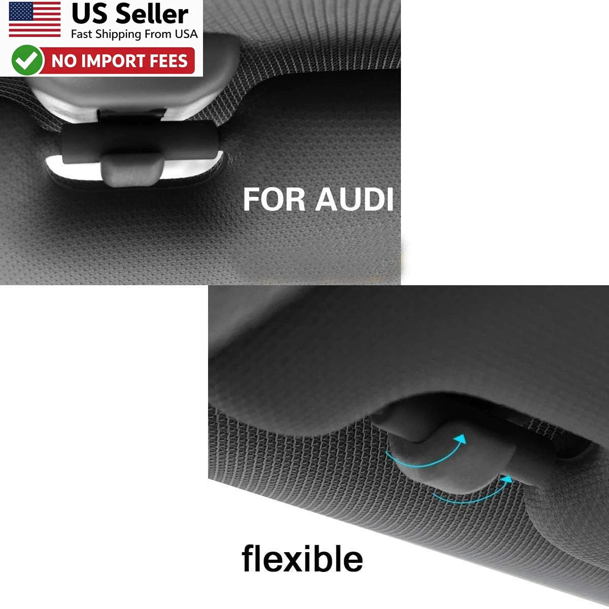 2X Sun Visor Clips for Audi Q5 Q3 A3 A4 A5 S3 S4 S5 TT (2010–2020)