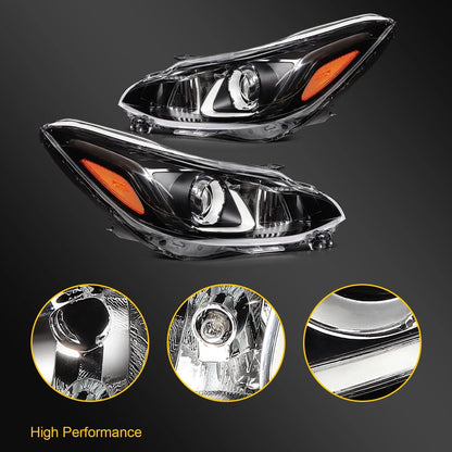 Pair of Headlights for Chevy Spark (2019–2022) Black Housing Projector