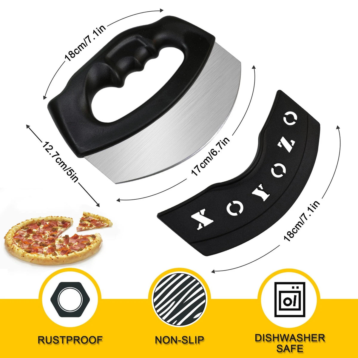 Large Stainless Steel Pizza Cutter for XoYoZo (6.7")