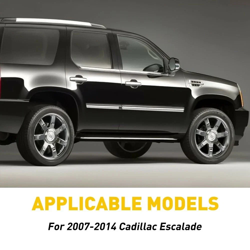 4X Black Door Window Pillar Trim Covers for Cadillac Escalade (2007–2014)