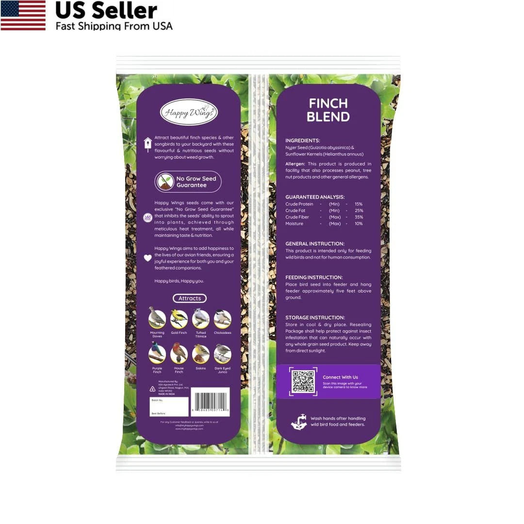 Finch Blend Bird Food Mix for Happy Wings (5 Pound Pack)