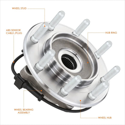 Front Wheel Hub Bearing Kit w/ABS Sensor for Silverado/Sierra 3500 (2001–2006)